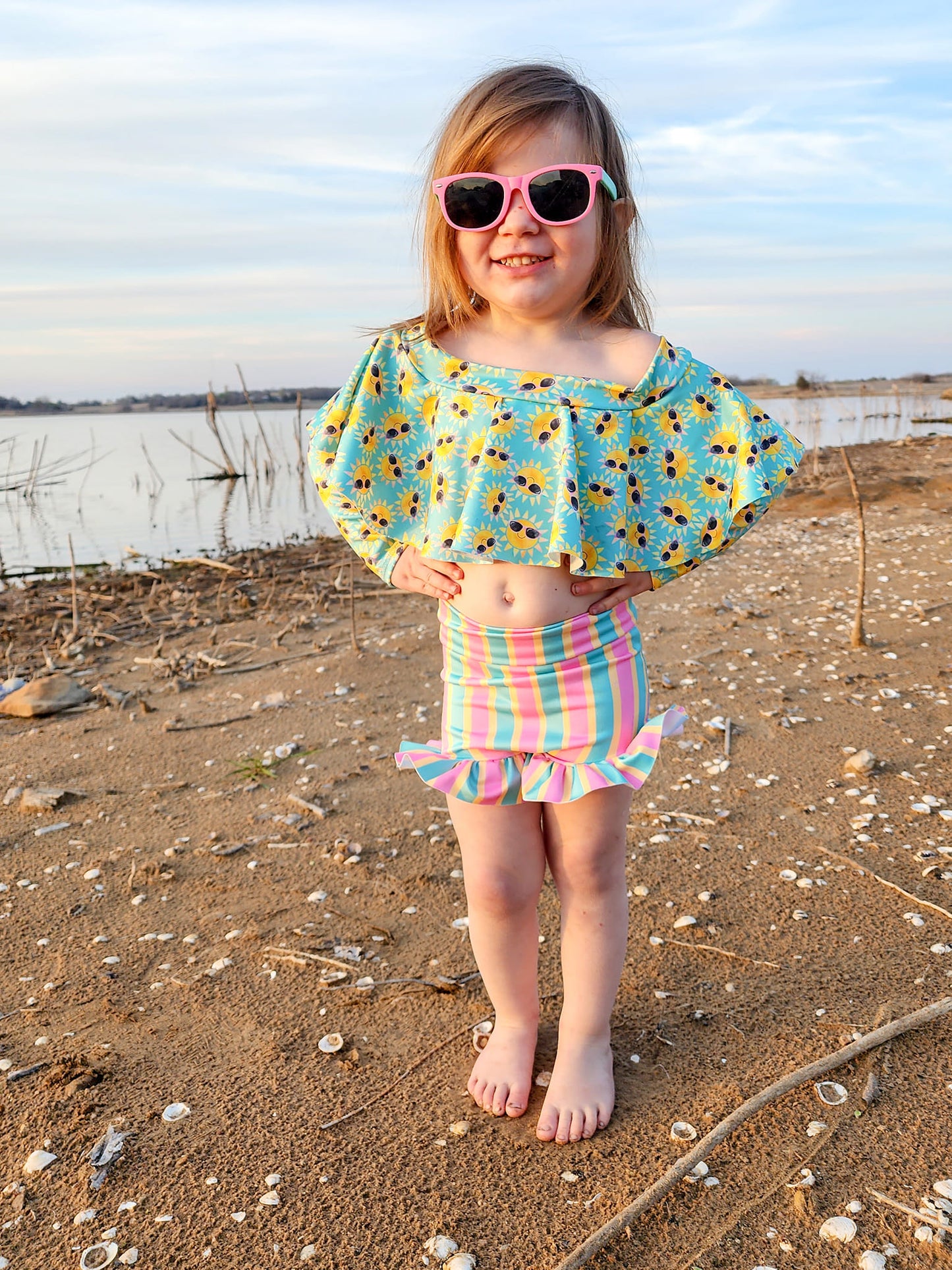 Off The Shoulder Crop Top (Swim) - The Little Dickens Shop