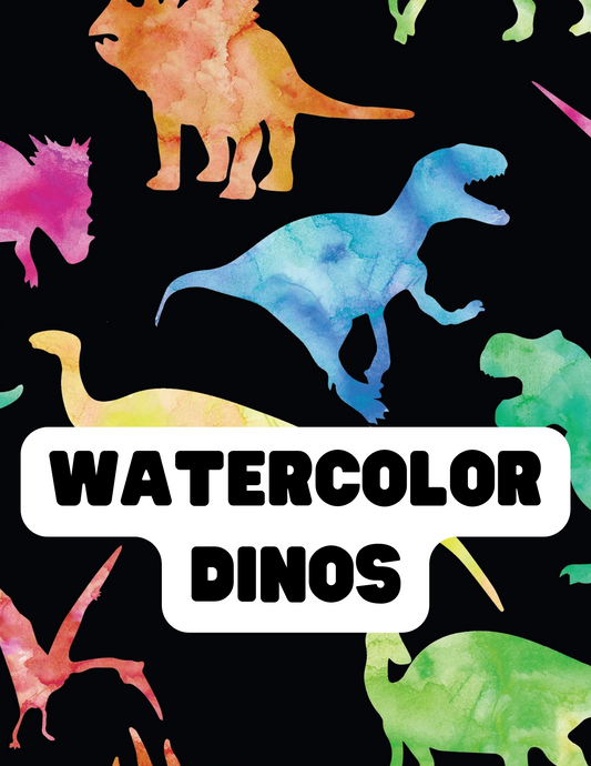 Watercolor Dinos - The Little Dickens Shop