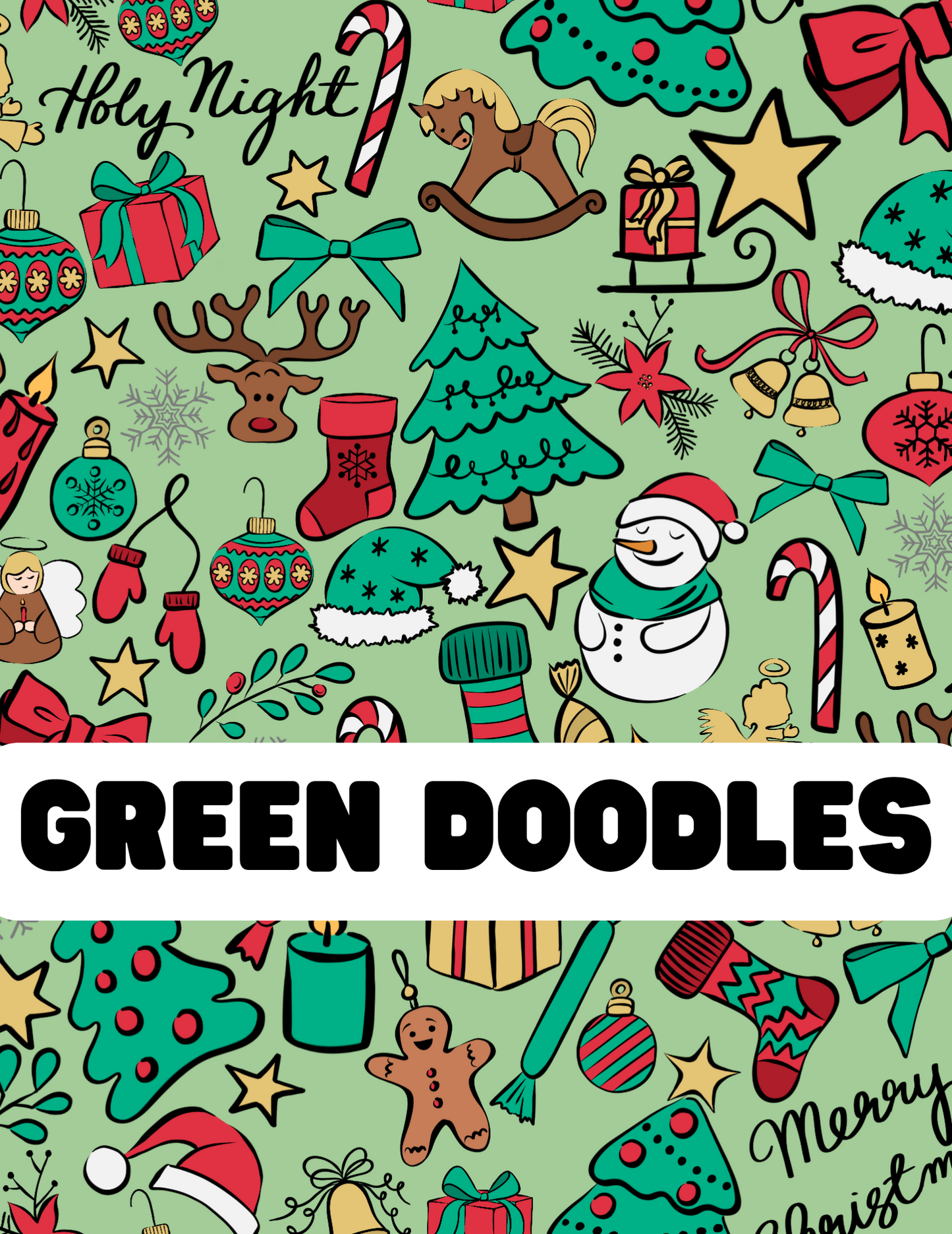 Green Christmas Doodles