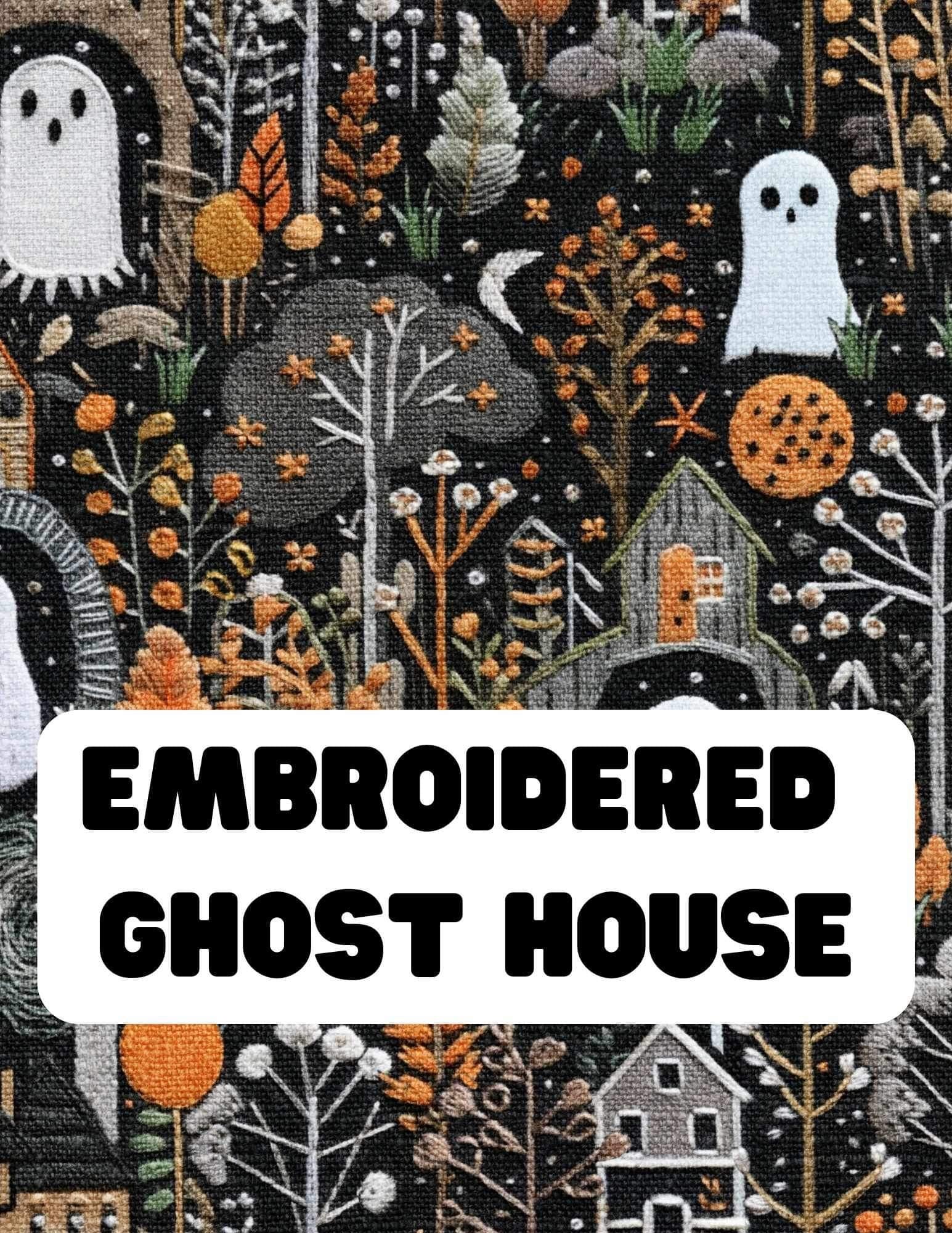 Embroidered Ghost House - The Little Dickens Shop