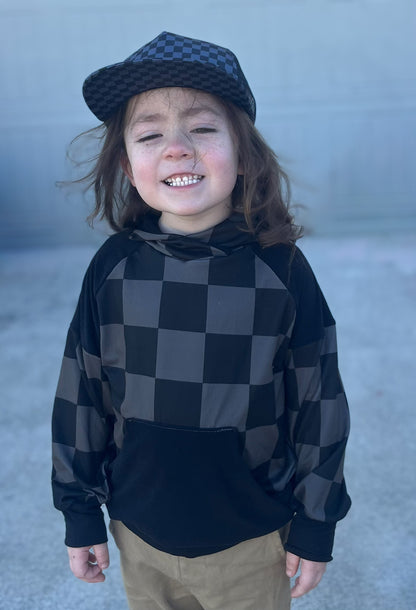 Charcoal Checks Hoodie