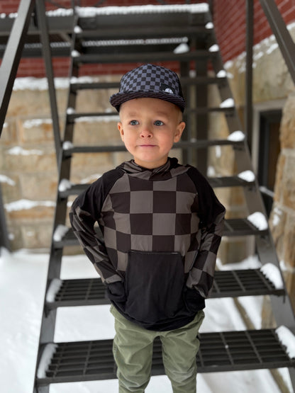 Charcoal Checks Hoodie