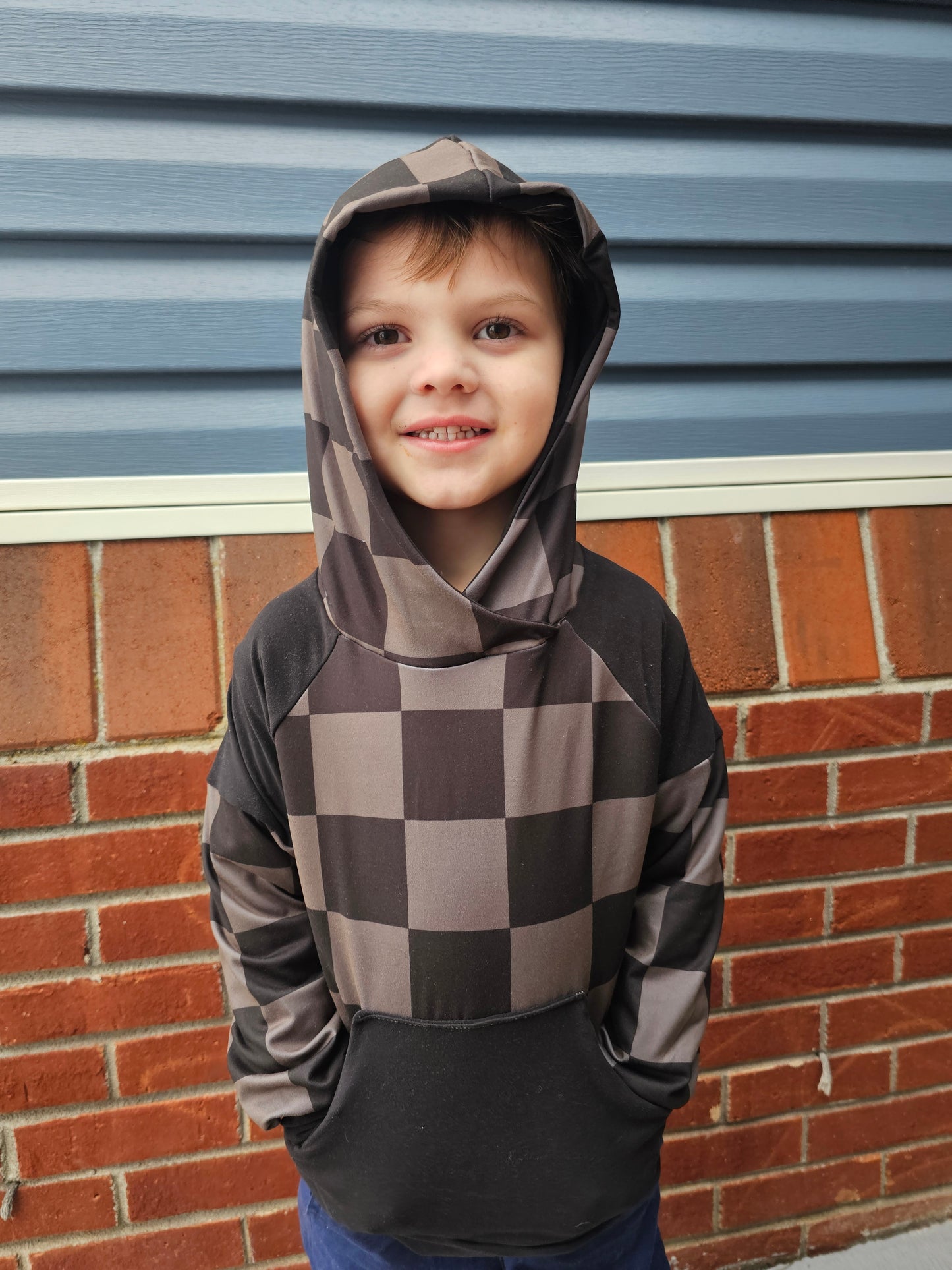 Charcoal Checks Hoodie